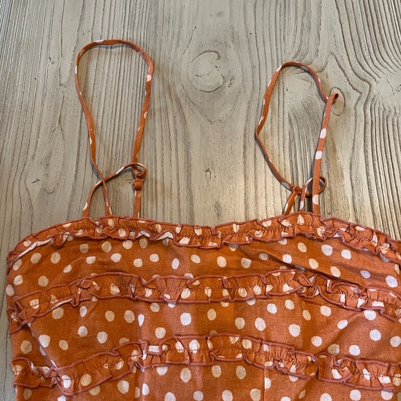 Anthropologie “ Bl^nk” London corset polka dot cotton/ linen tank NWT - Picture 2 of 6